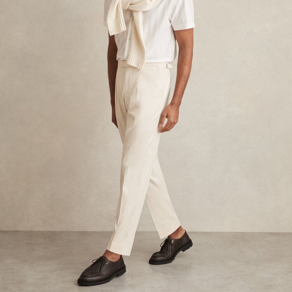 New Reiss Cantwell Stretch-Cotton Tapered Trousers, Men's 28, Lightweight Pants